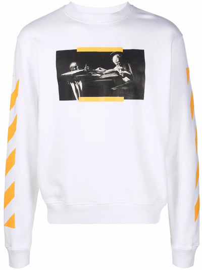 Off-White – Weißes Sweatshirt mit Caravaggio-Gemälde