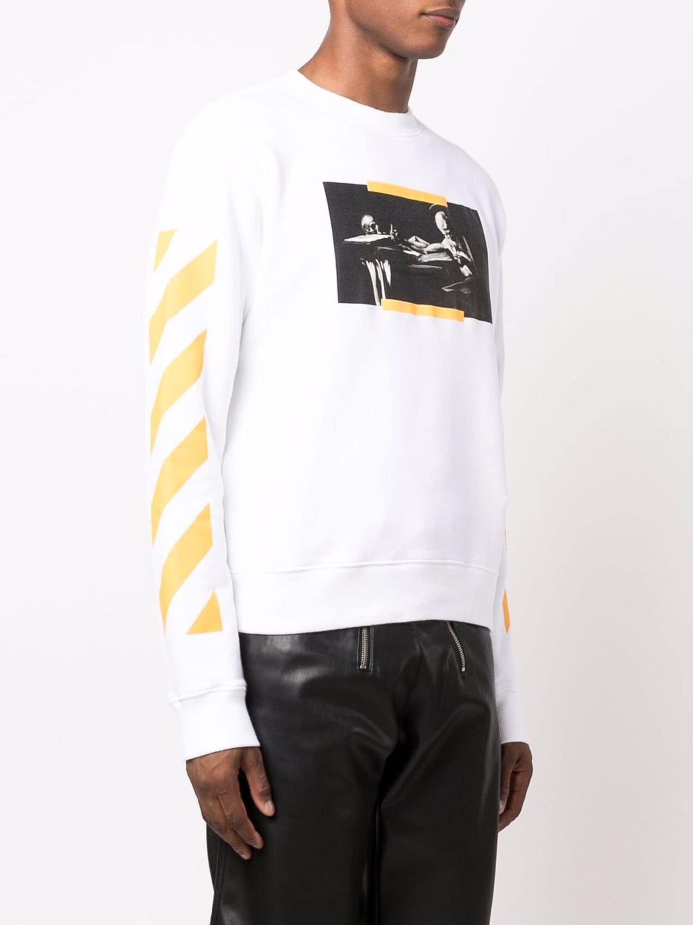 Off-White – Weißes Sweatshirt mit Caravaggio-Gemälde