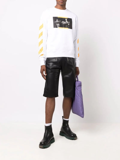 Off-White – Weißes Sweatshirt mit Caravaggio-Gemälde