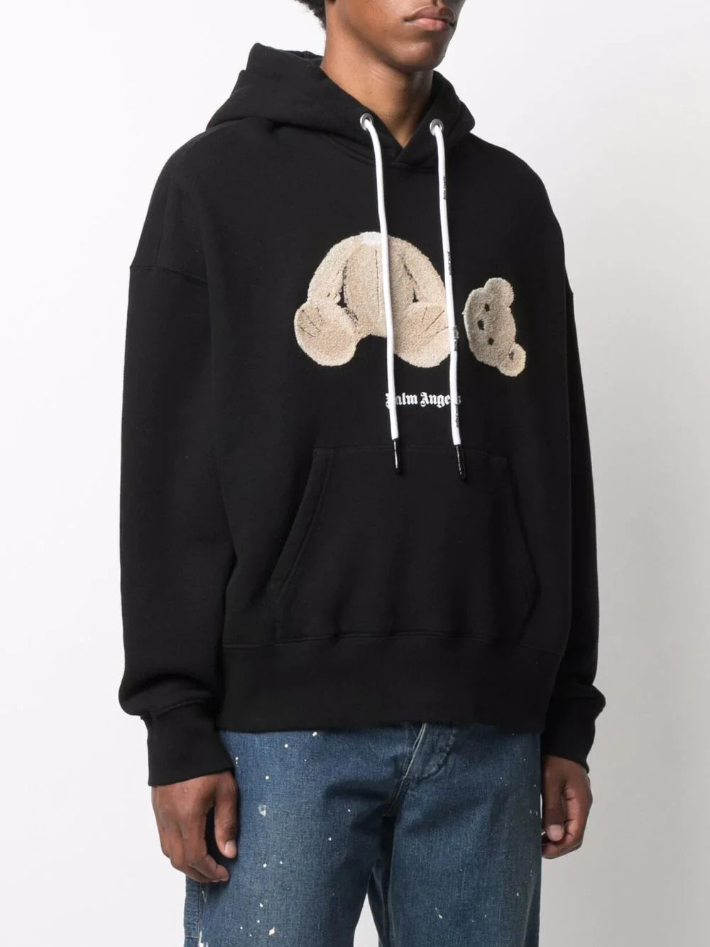 Palm Angels Hoodie mit Bärenmotiv Schwarz