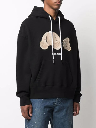 Palm Angels Hoodie mit Bärenmotiv Schwarz