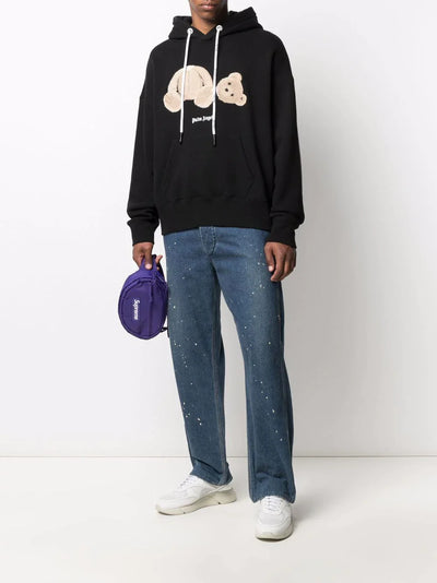 Palm Angels Hoodie mit Bärenmotiv Schwarz