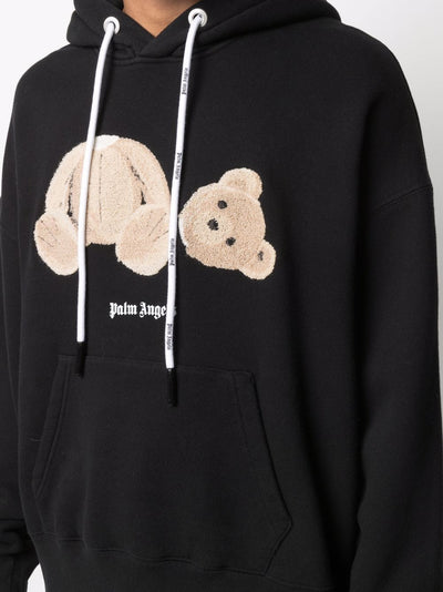 Palm Angels Hoodie mit Bärenmotiv Schwarz