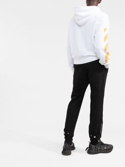 Off-White – Weißer Kapuzenpullover mit Caravaggio-Gemälde und Dia-Streifen-Print