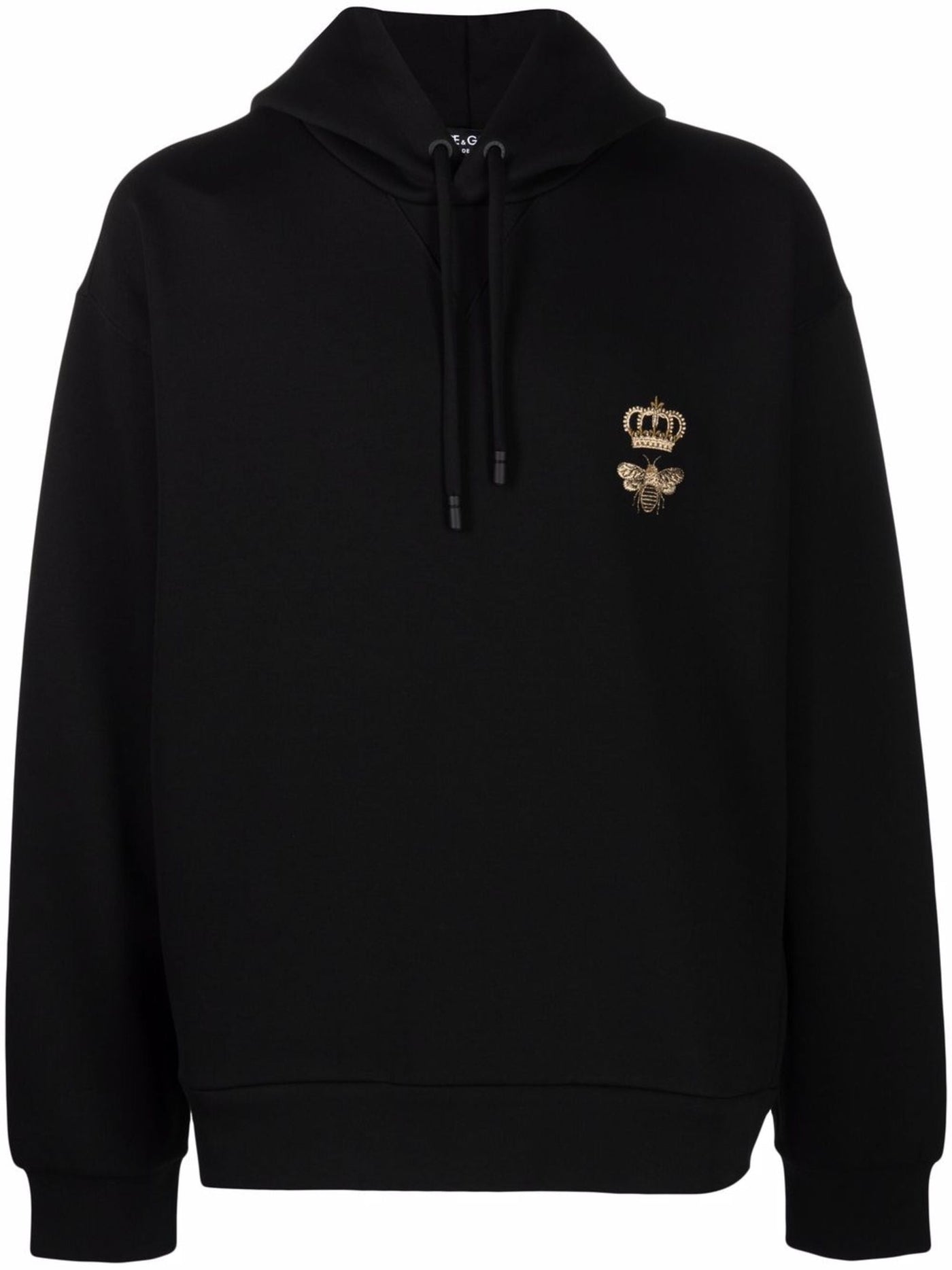 Dolce &amp; Gabbana – Schwarzer Kapuzenpullover mit Bienenlogo