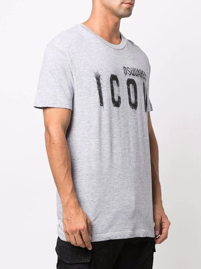 Dsquared2 Icon Spray Baumwoll-T-Shirt Grau 