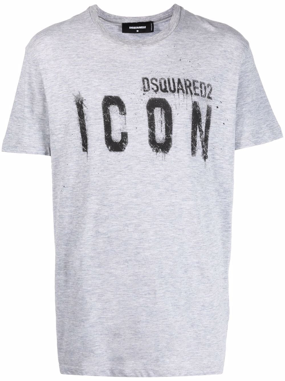Dsquared2 Icon Spray Baumwoll-T-Shirt Grau 