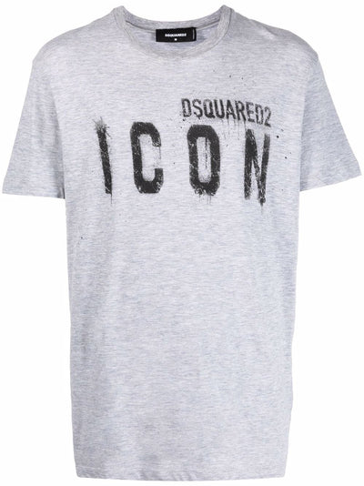 Dsquared2 Icon Spray Baumwoll-T-Shirt Grau 
