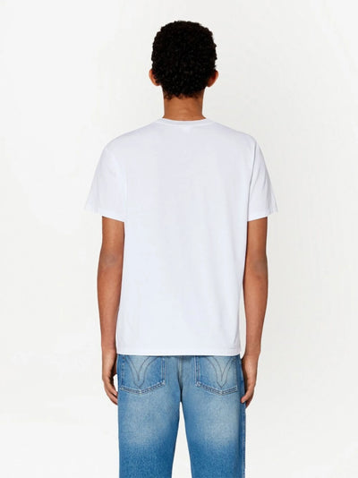 Ami Paris – T-Shirt „Ami De Coeur“ in Weiß mit rotem, gesticktem Logo