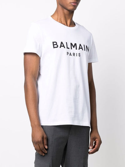 Weißes T-Shirt mit Balmain Paris-Logoprint