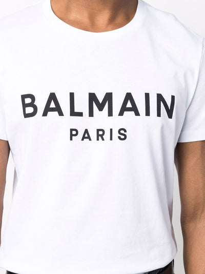 Weißes T-Shirt mit Balmain Paris-Logoprint