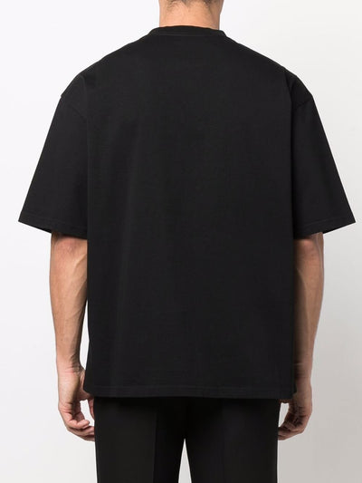 Balenciaga Paris Logo Baumwoll-T-Shirt Schwarz 