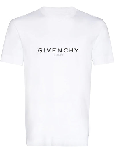 Givenchy – Oversize-T-Shirt mit Reverse-Paris-Logoprint in Weiß