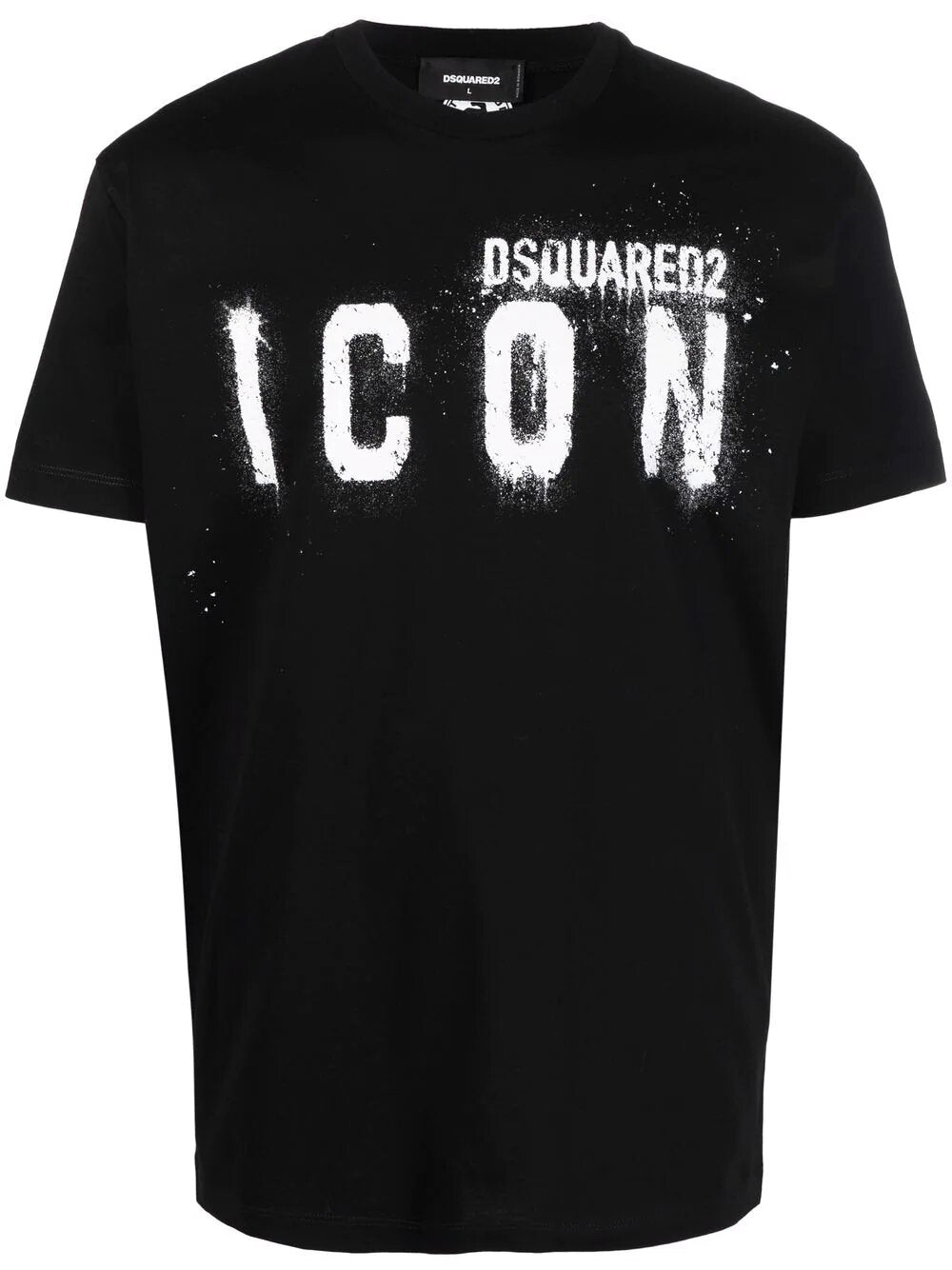 Dsquared2 – T-Shirt mit Icon Spray-Logoprint in Schwarz 
