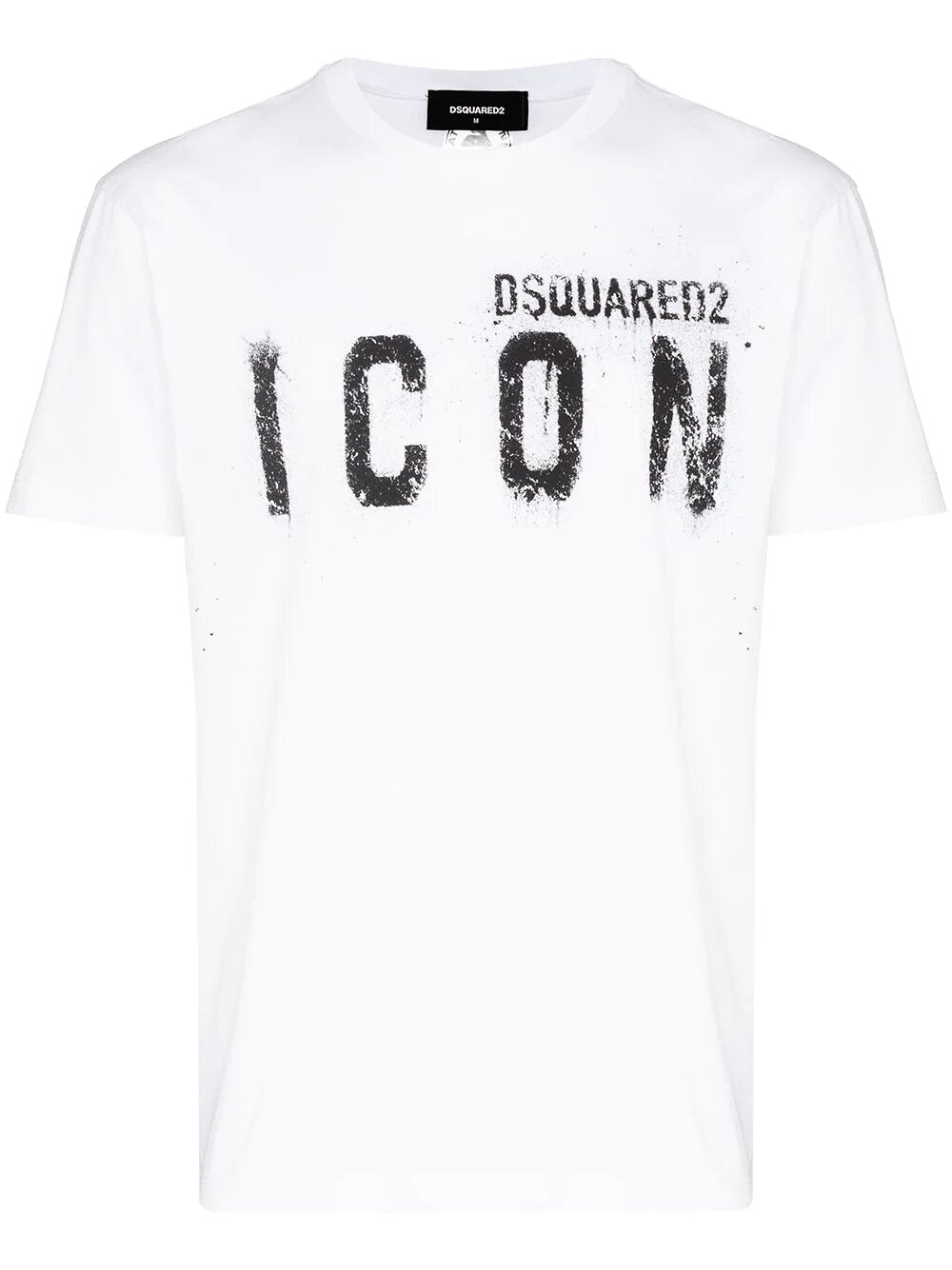 Dsquared2 – T-Shirt mit Spray-Icon-Print in Weiß 