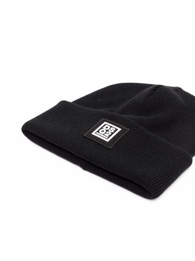 Dsquared2 Strickmütze mit Logo-Patch Schwarz