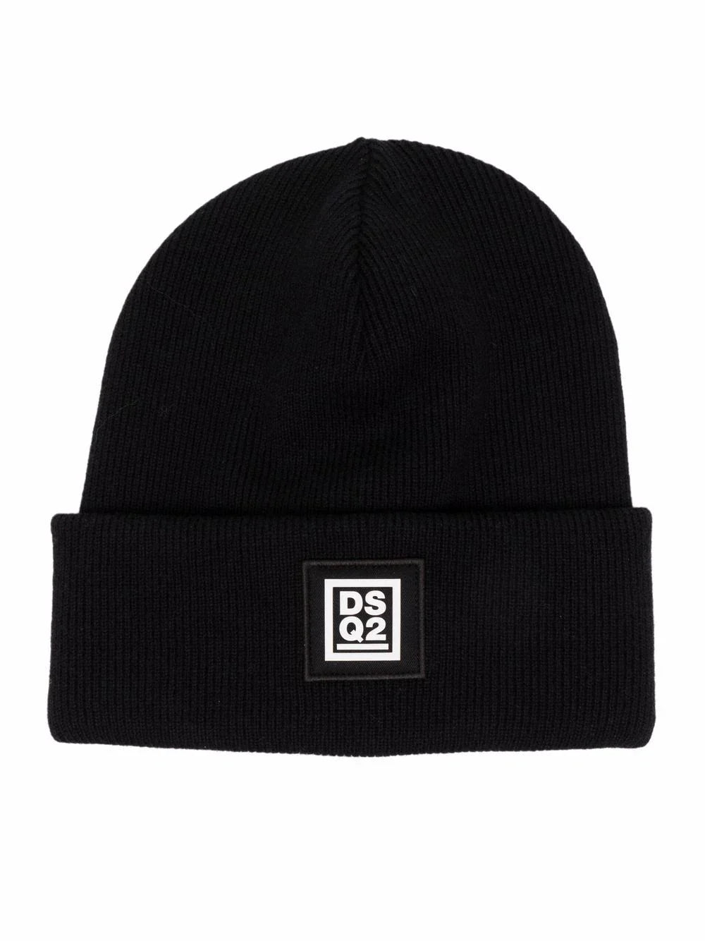 Dsquared2 Strickmütze mit Logo-Patch Schwarz