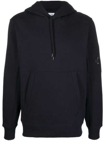 CP Company – Fleece-Kapuzenpullover mit diagonalem Reliefmuster in Marineblau