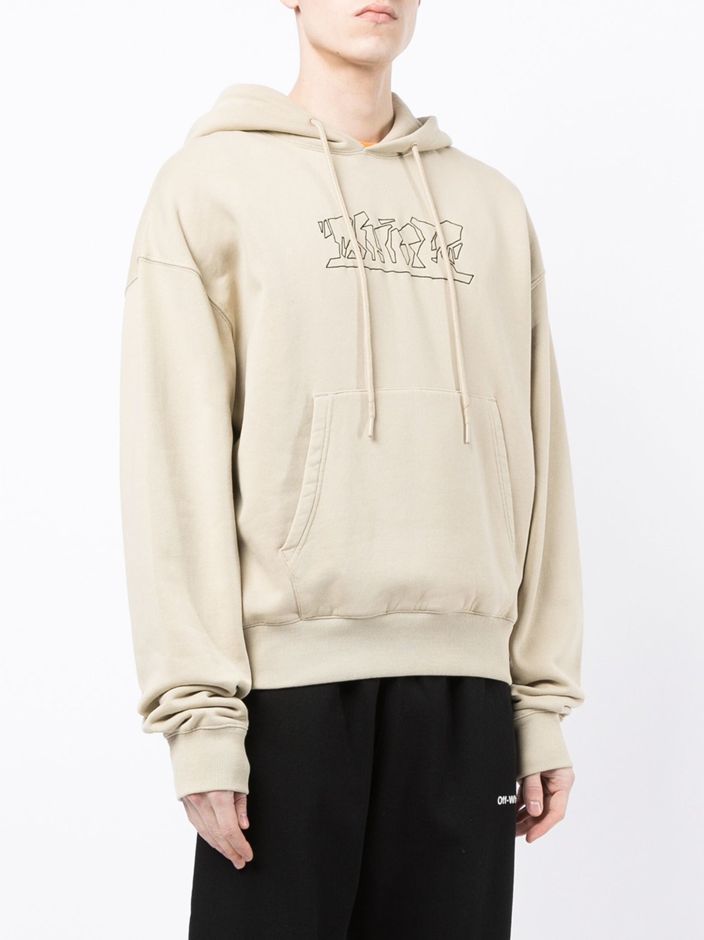 Off-White – Figur der Rede – Kapuzenpullover in Beige