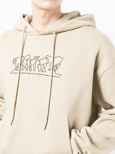 Off-White – Figur der Rede – Kapuzenpullover in Beige