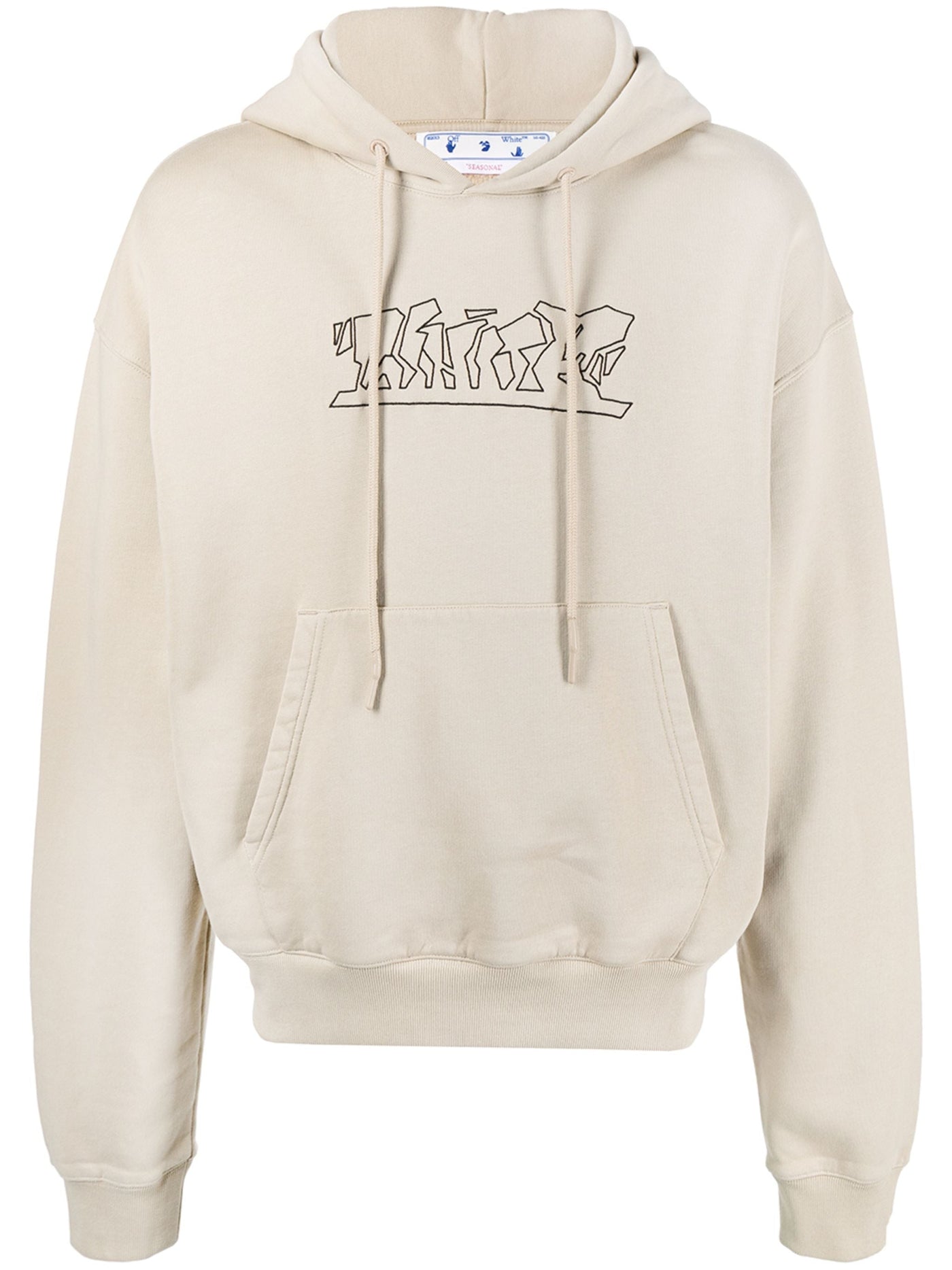 Off-White – Figur der Rede – Kapuzenpullover in Beige