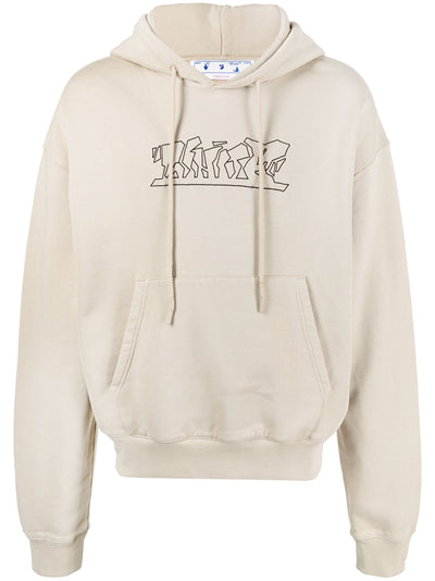 Off-White – Figur der Rede – Kapuzenpullover in Beige