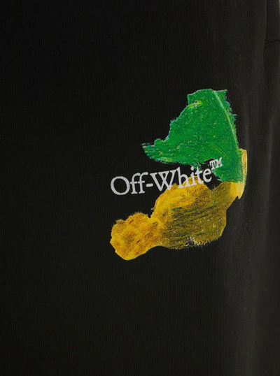 Off-White – Schwarze Shorts mit Brush Arrows-Logo-Print