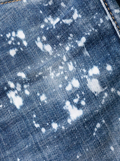 Dsquared2 – Cool Guy – Schmale Jeans mit gebleichten Flecken in Blau 