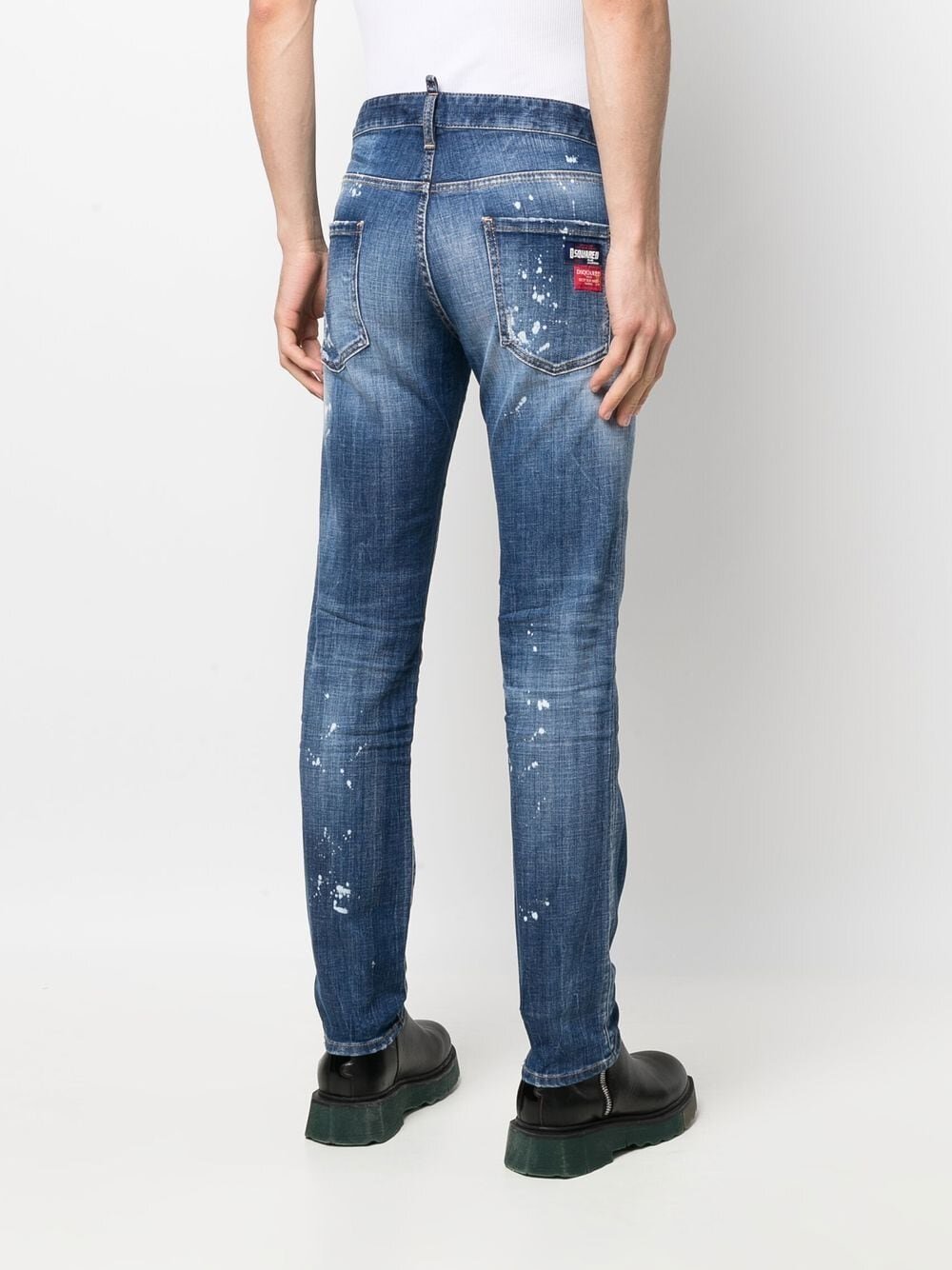 Dsquared2 – Cool Guy – Schmale Jeans mit gebleichten Flecken in Blau 