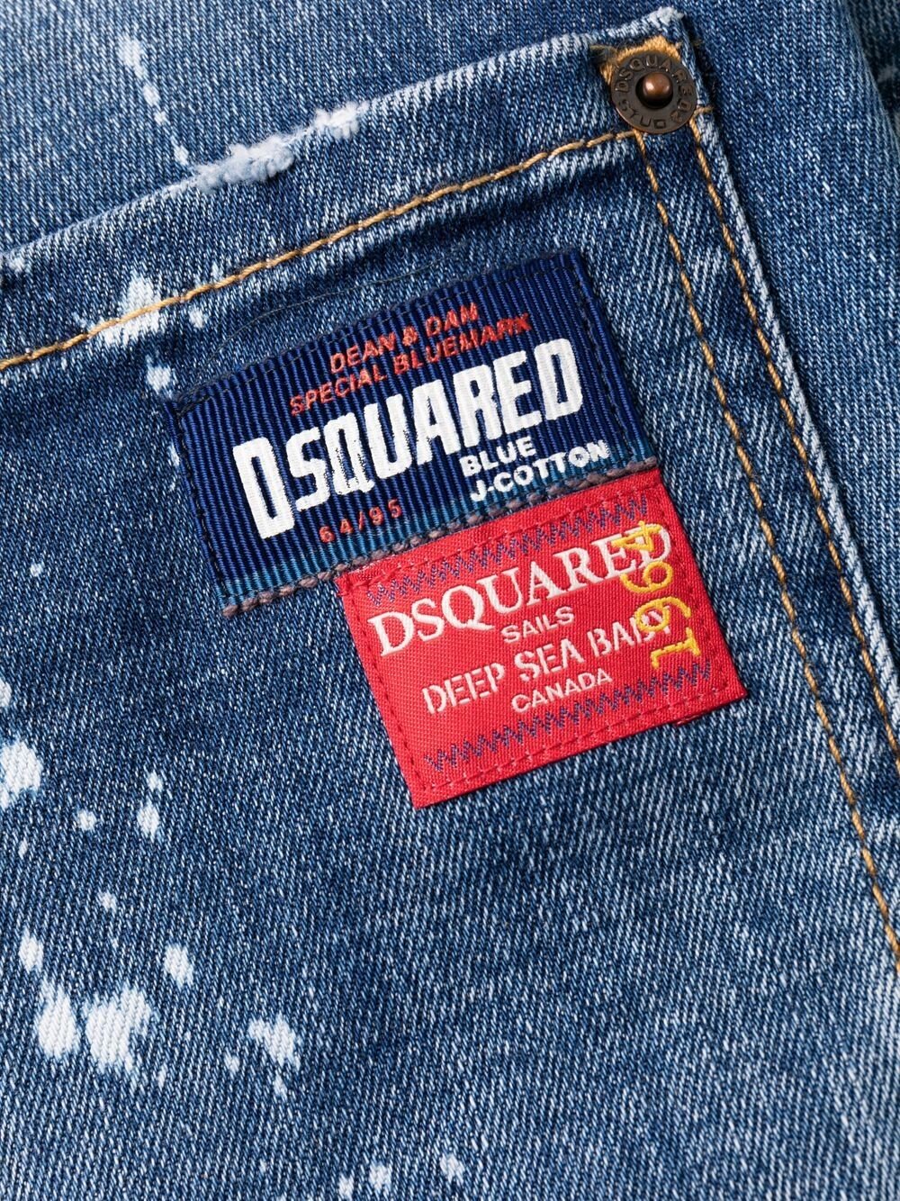 Dsquared2 – Cool Guy – Schmale Jeans mit gebleichten Flecken in Blau 