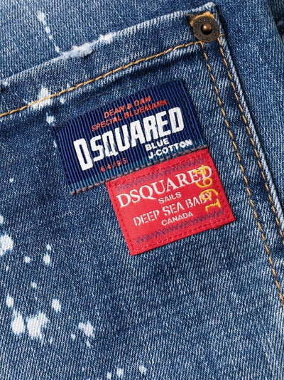 Dsquared2 – Cool Guy – Schmale Jeans mit gebleichten Flecken in Blau 