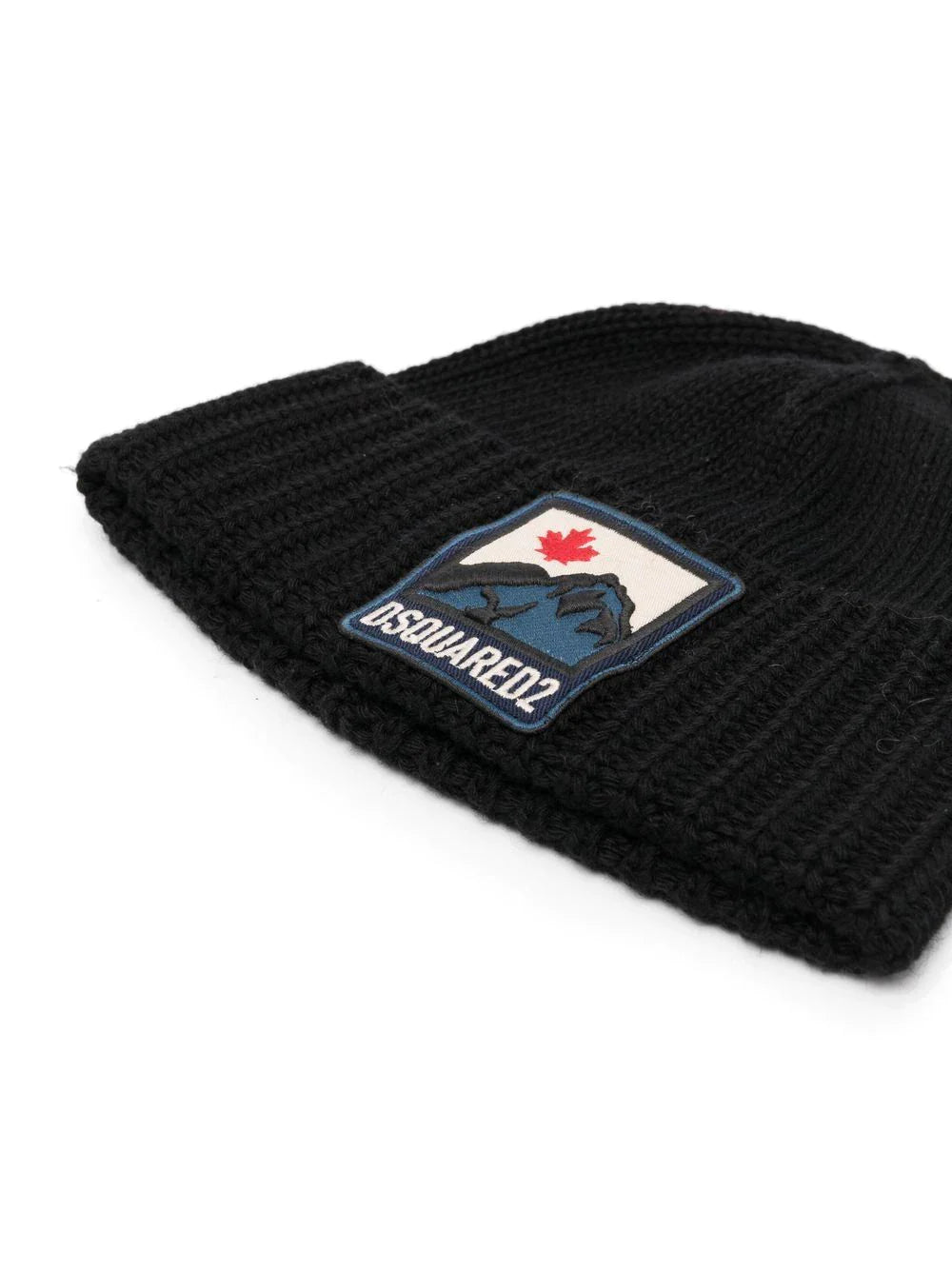 Dsquared2 Beanie mit Mountain-Logo-Patch Schwarz