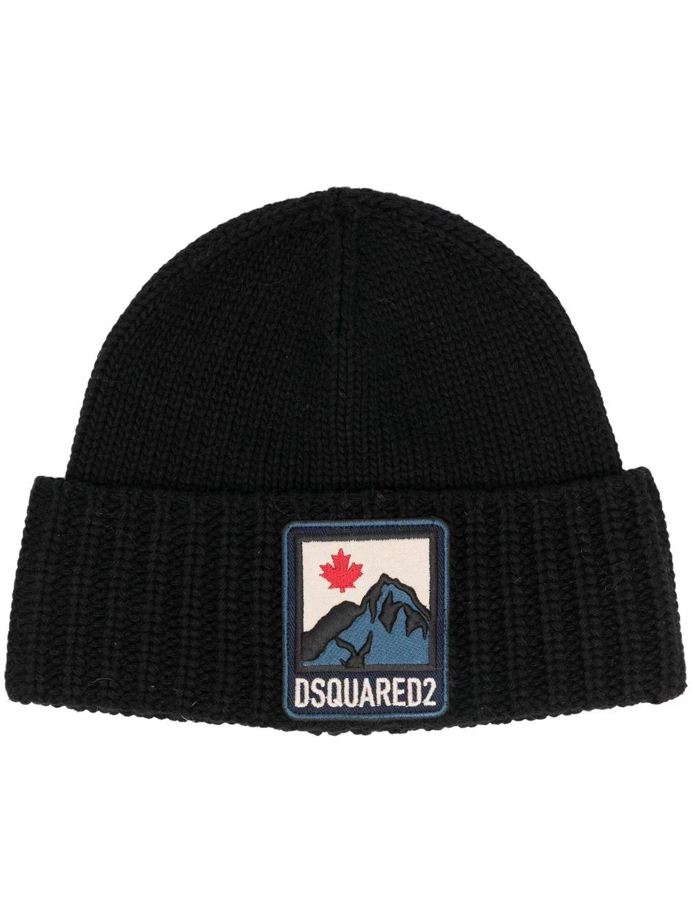 Dsquared2 Beanie mit Mountain-Logo-Patch Schwarz