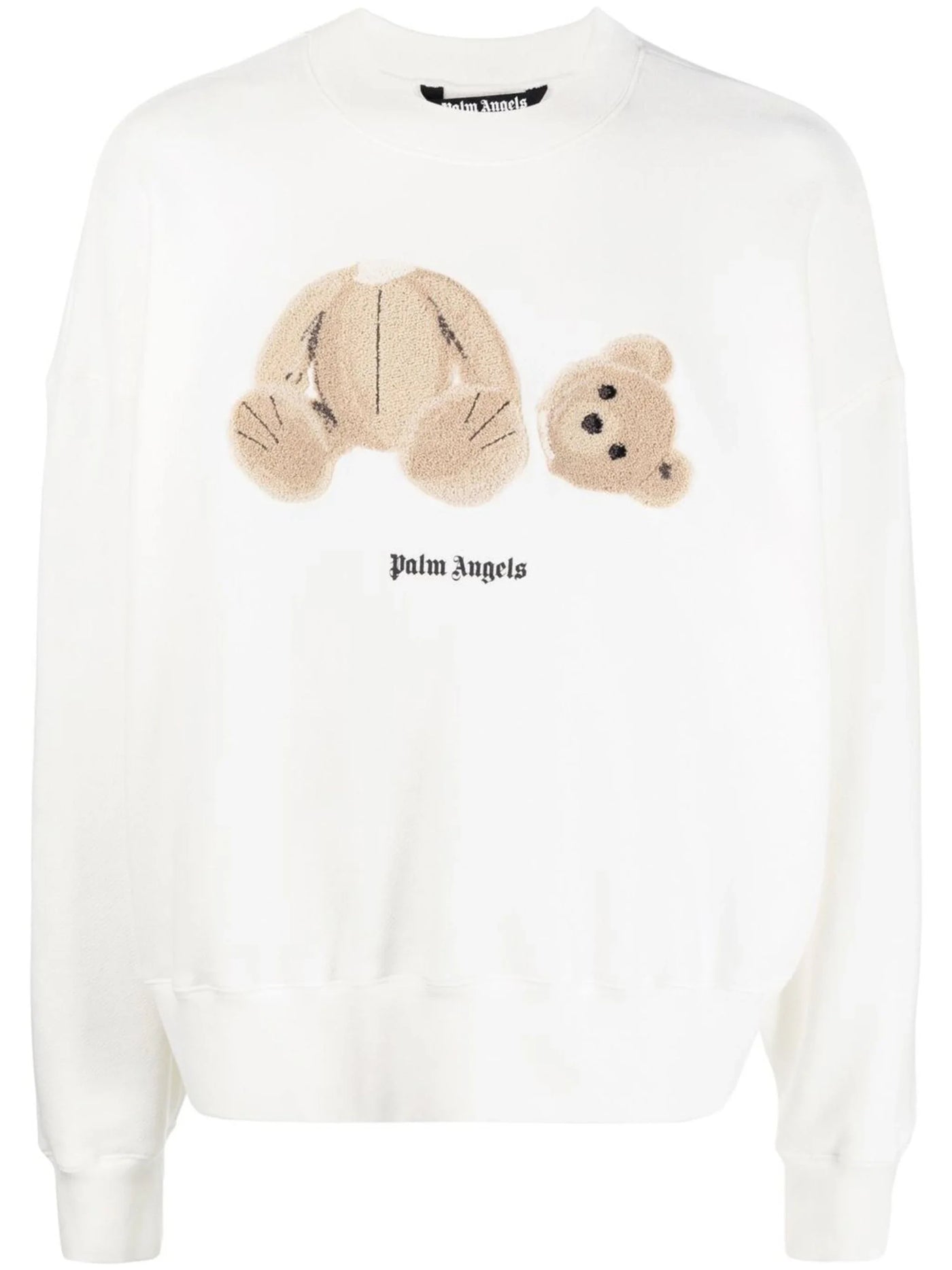 Palm Angels – Sweatshirt mit Rundhalsausschnitt und Bärenmotiv in Weiß