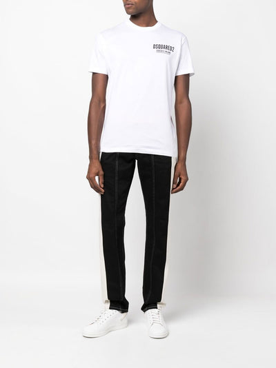 Dsquared2 – Ceresio 9 – T-Shirt mit Mini-Logo in Weiß