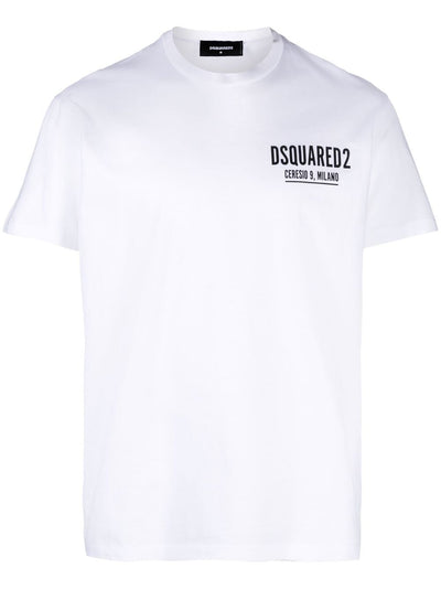Dsquared2 – Ceresio 9 – T-Shirt mit Mini-Logo in Weiß