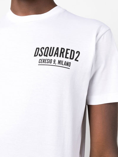 Dsquared2 – Ceresio 9 – T-Shirt mit Mini-Logo in Weiß