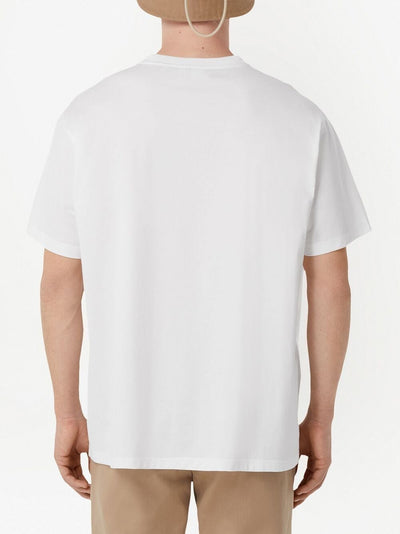 Burberry – Harriston – Weißes T-Shirt mit Logo-Aufdruck