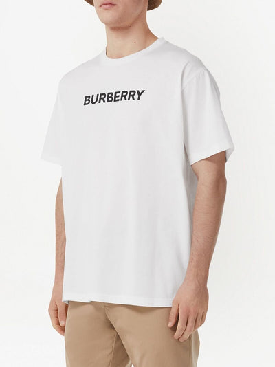 Burberry – Harriston – Weißes T-Shirt mit Logo-Aufdruck
