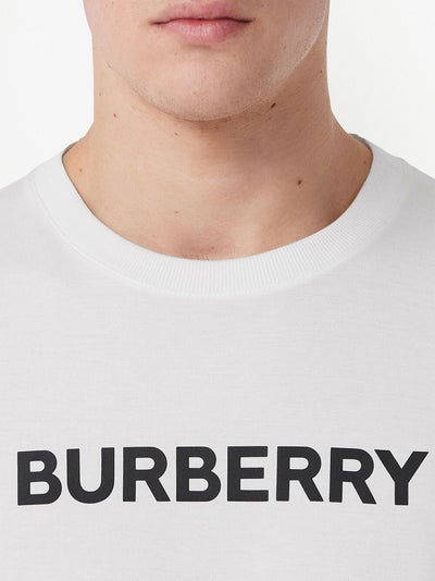 Burberry – Harriston – Weißes T-Shirt mit Logo-Aufdruck