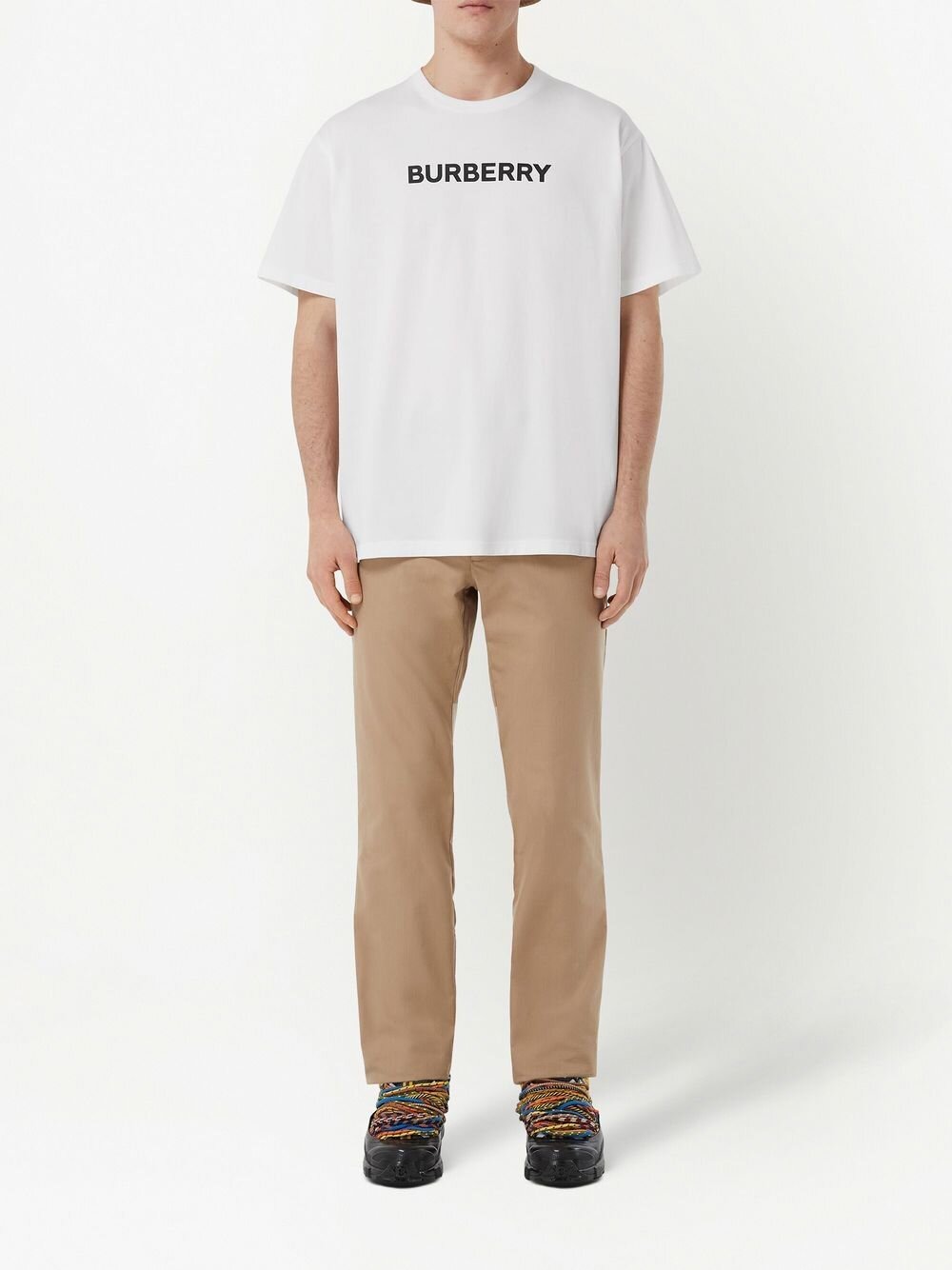 Burberry – Harriston – Weißes T-Shirt mit Logo-Aufdruck