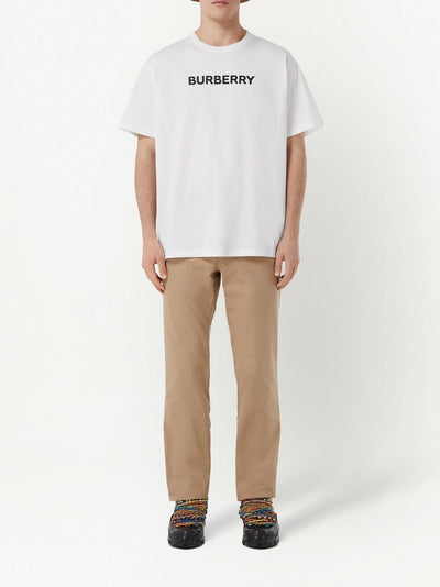 Burberry – Harriston – Weißes T-Shirt mit Logo-Aufdruck