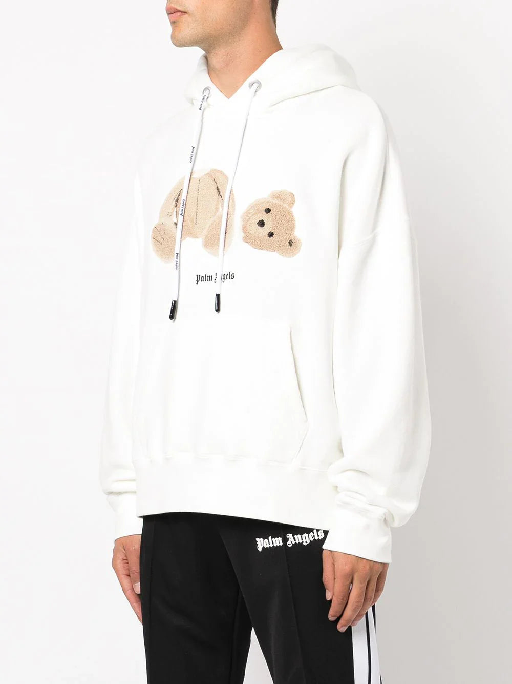 Palm Angels Hoodie mit Bärenmotiv Weiß
