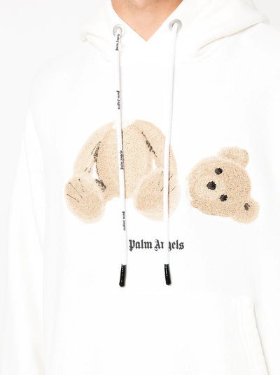 Palm Angels Hoodie mit Bärenmotiv Weiß