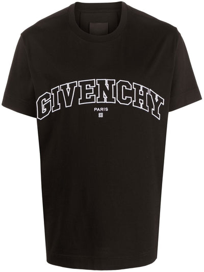 Givenchy College T-Shirt mit Logo-Stickerei Schwarz