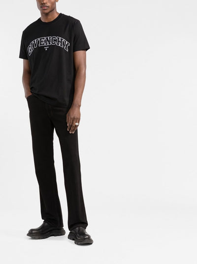 Givenchy College T-Shirt mit Logo-Stickerei Schwarz