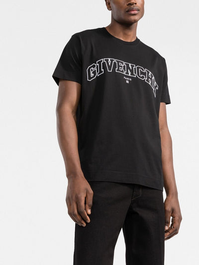 Givenchy College T-Shirt mit Logo-Stickerei Schwarz