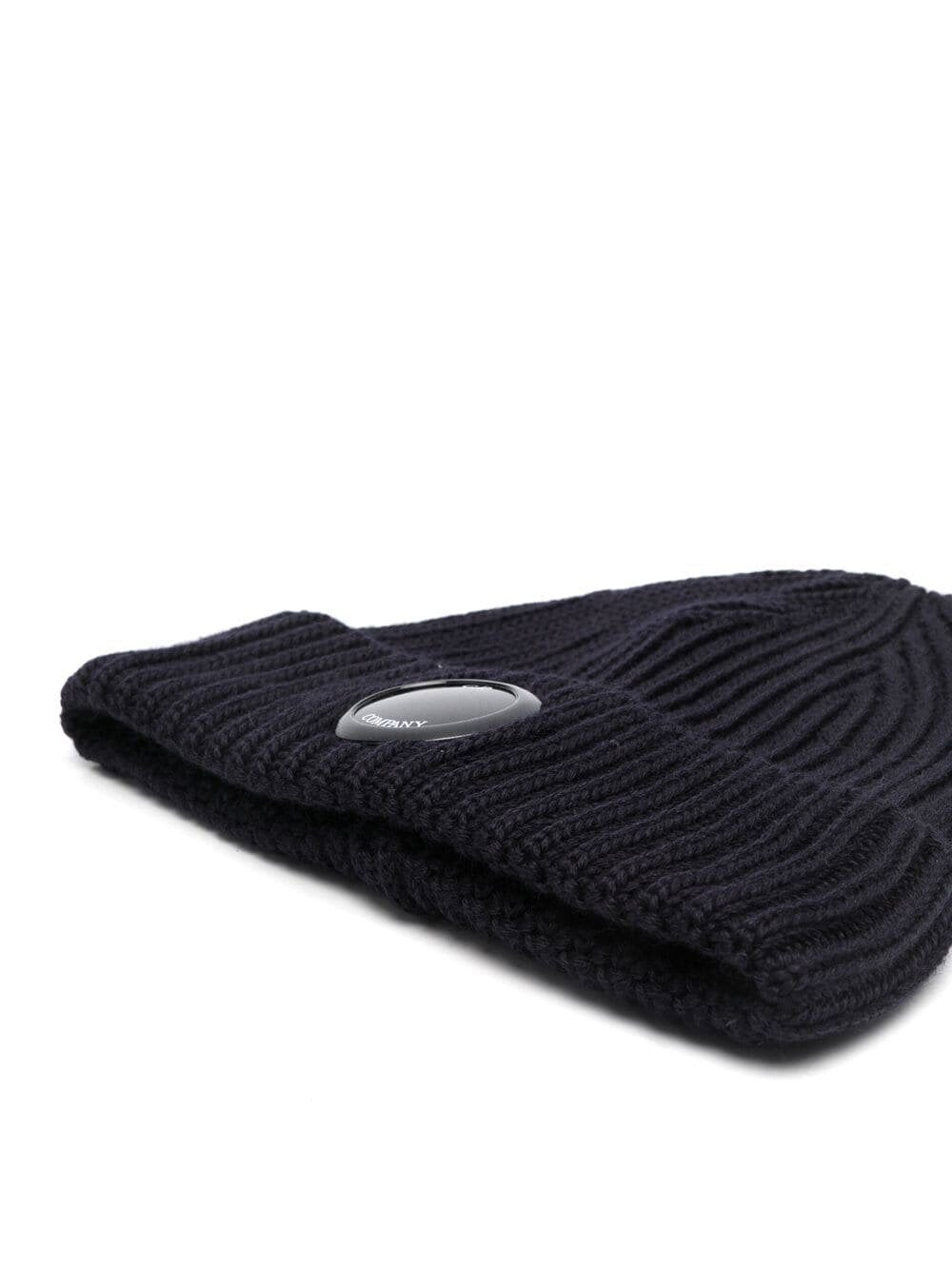 CP Company – Beanie aus extrafeiner Merinowolle in Total Eclipse Blue 