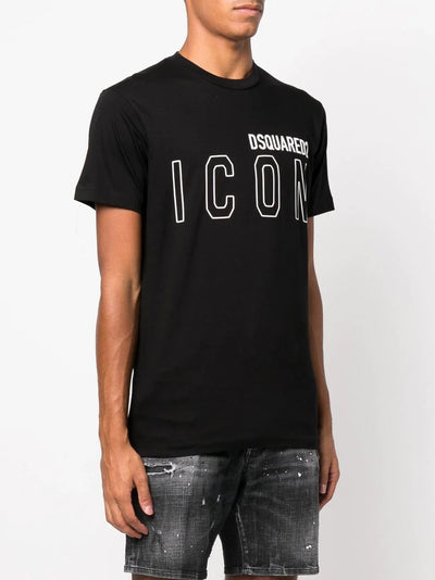 Dsquared2 – T-Shirt mit Symbolumriss in Schwarz