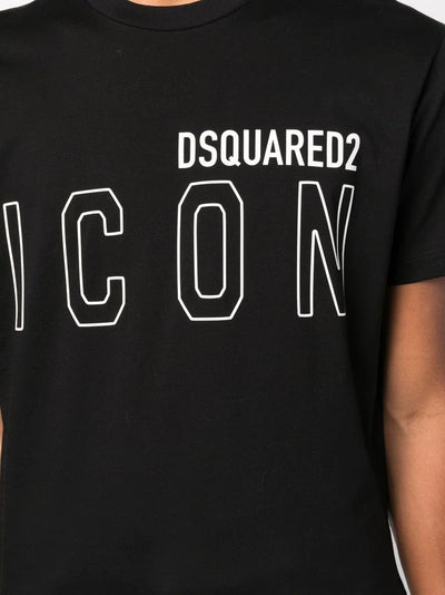 Dsquared2 – T-Shirt mit Symbolumriss in Schwarz